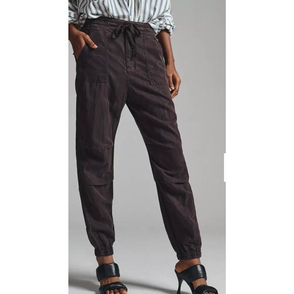 NWT By Anthropologie Slouchy Aviator Pants Carbon Brown Size 14 - Picture 3 of 15
